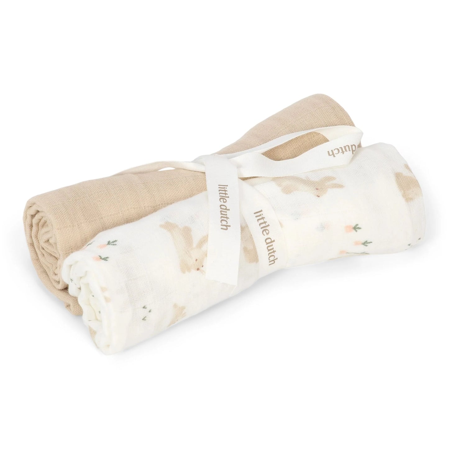 Little Dutch Set Due Mussoline Baby Bunny Bianco 70x70 cm
