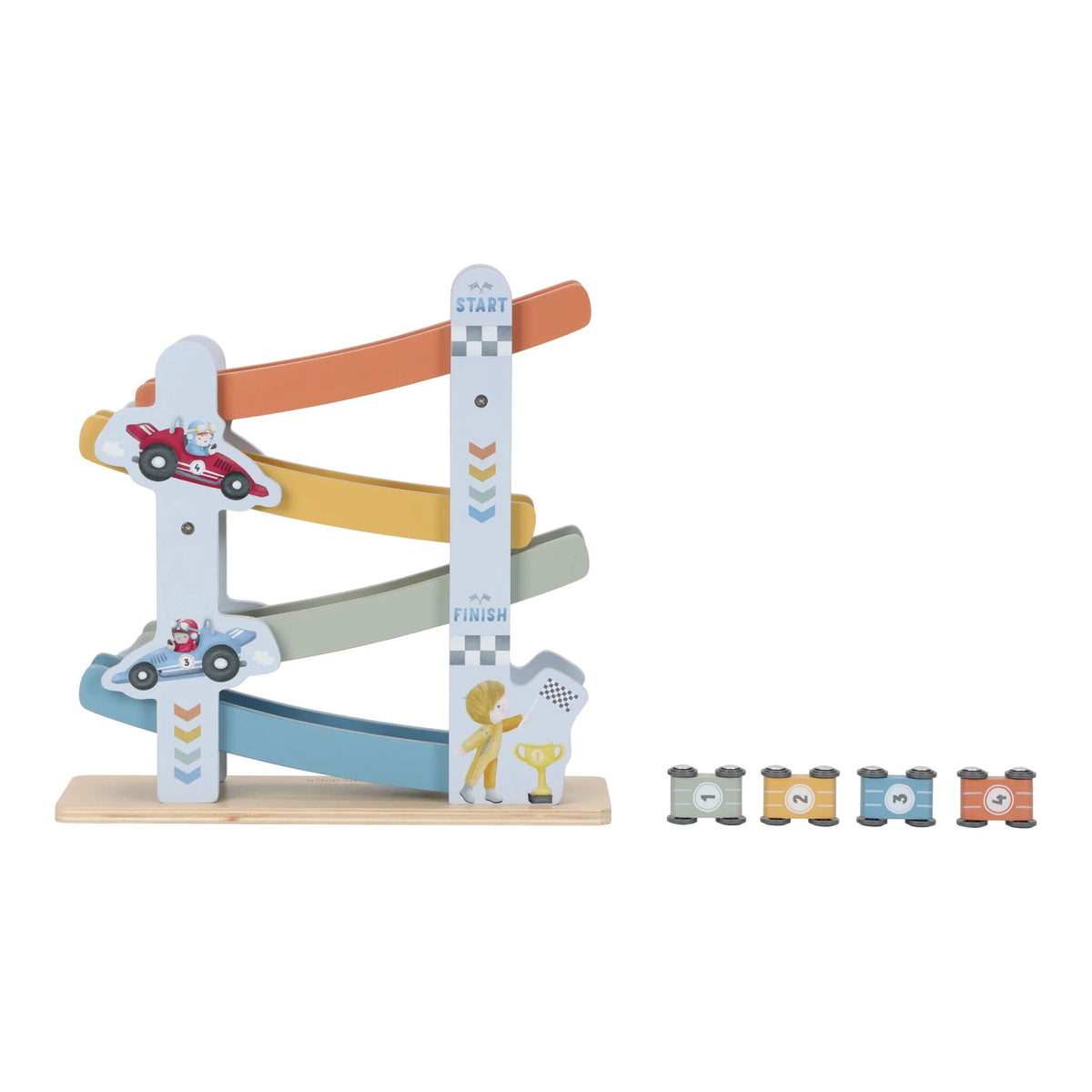 Little Dutch – Pista Macchinine in Legno con 4 Auto – 18+ Mesi