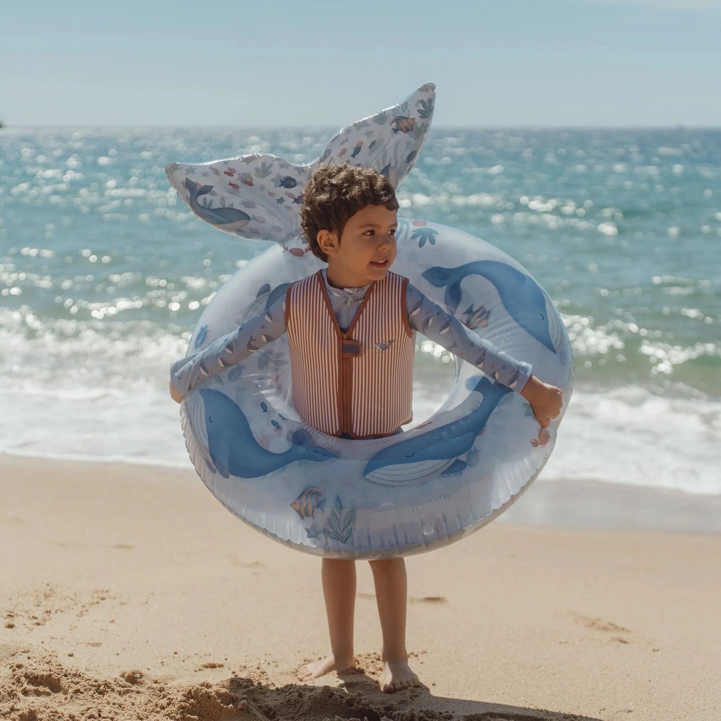 Little Dutch -Salvagente Gonfiabile Balena Ocean World Blu 3-6 anni