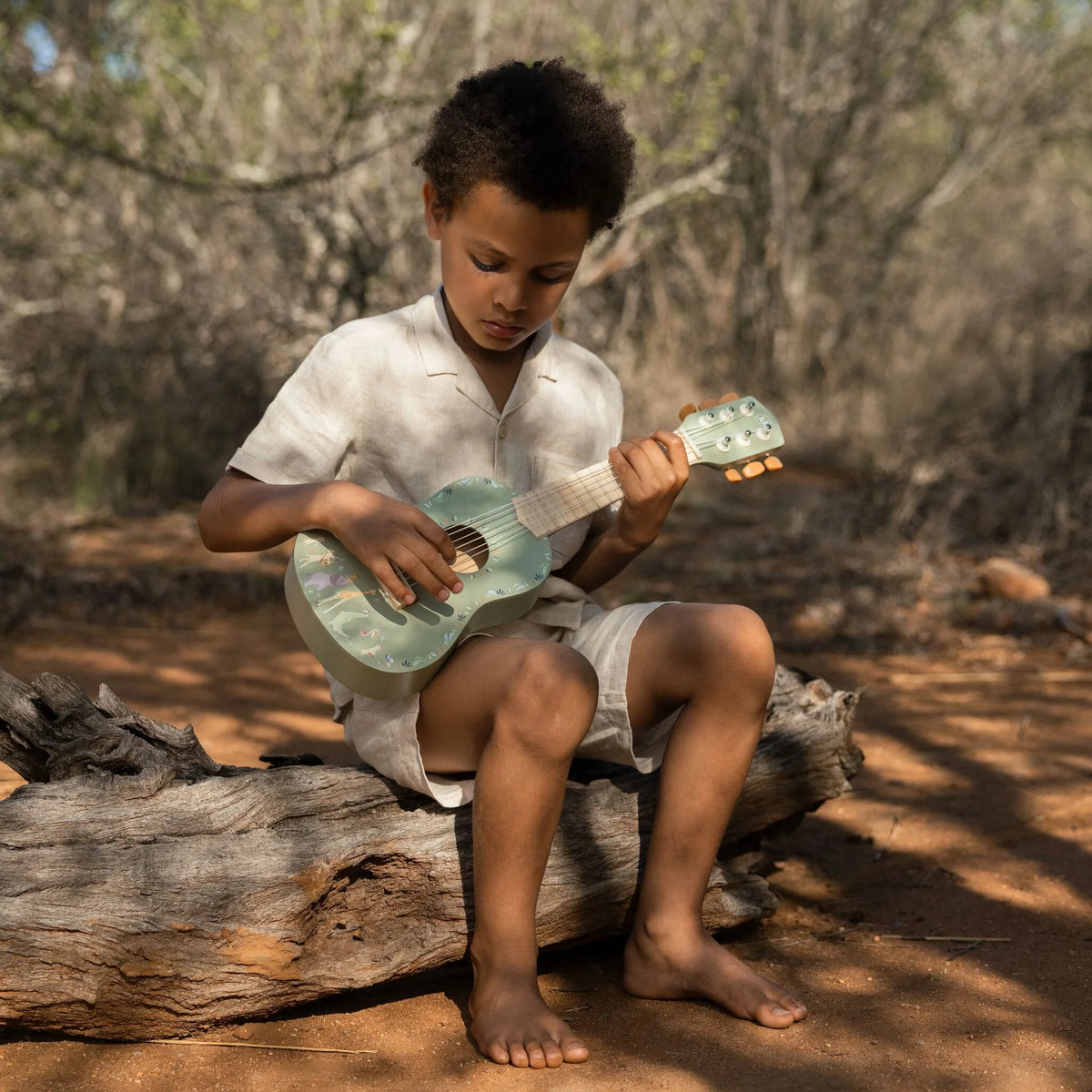 Little Dutch  Chitarra in Legno Verde – Safari Friends 3+