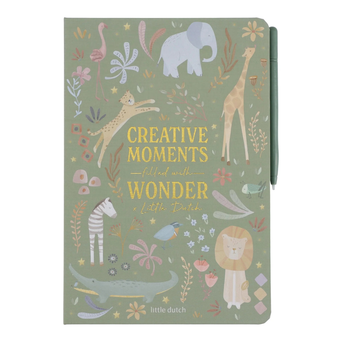 Little Dutch – Tablet "Tavoletta da Disegno LCD" Verde Safari Friends