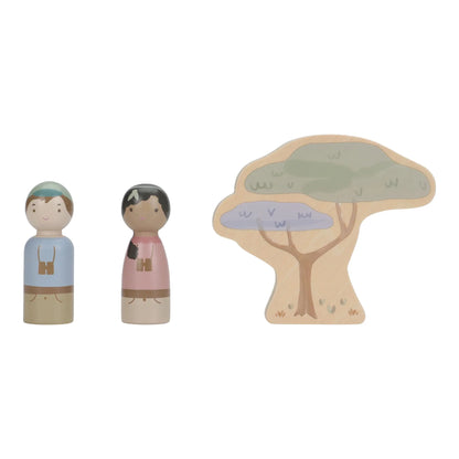 Little Dutch – Safari Friends – Macchinina Safari in Legno con Animali