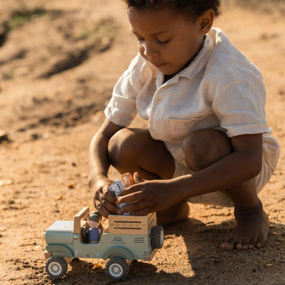 Little Dutch – Safari Friends – Macchinina Safari in Legno con Animali