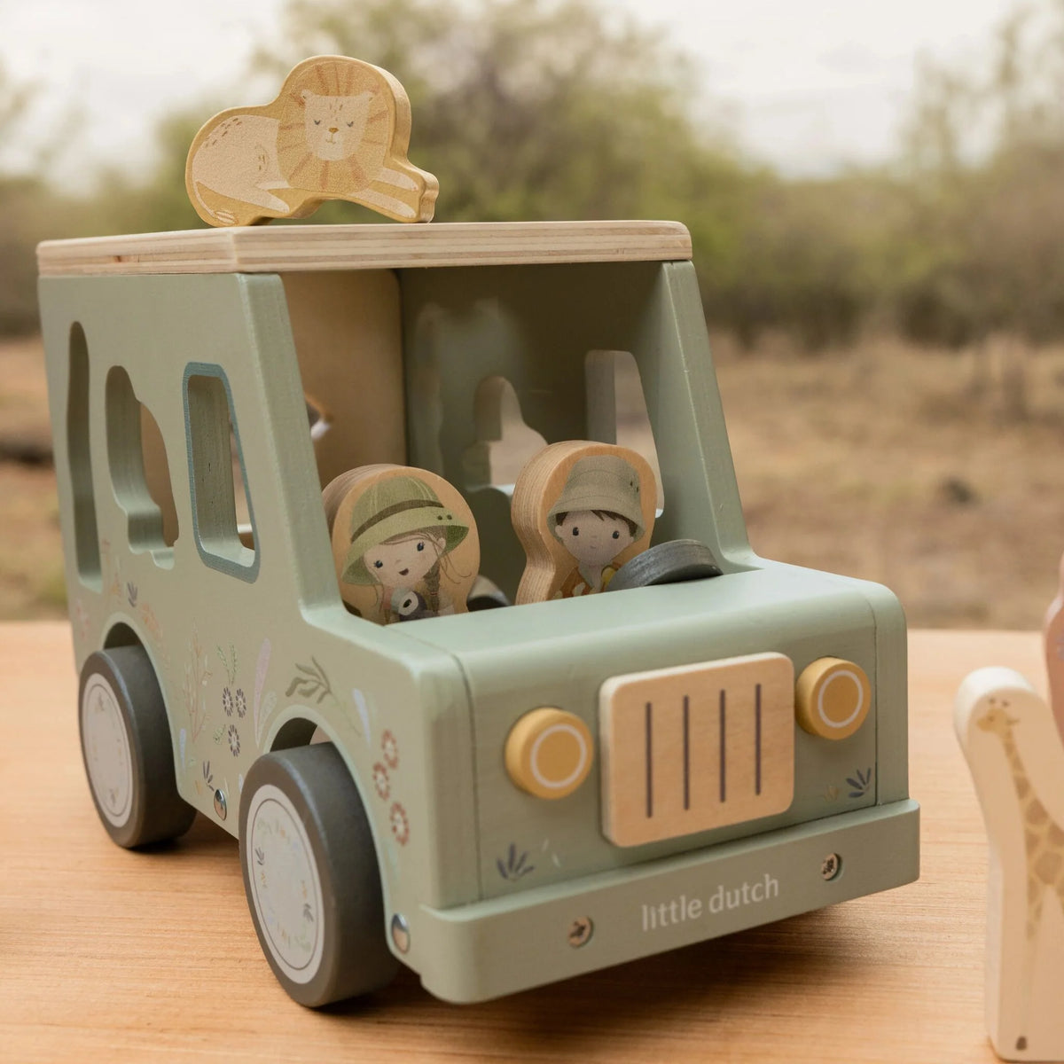 Little Dutch Safari Friends – Gioco a Incastro Safari Car in Legno