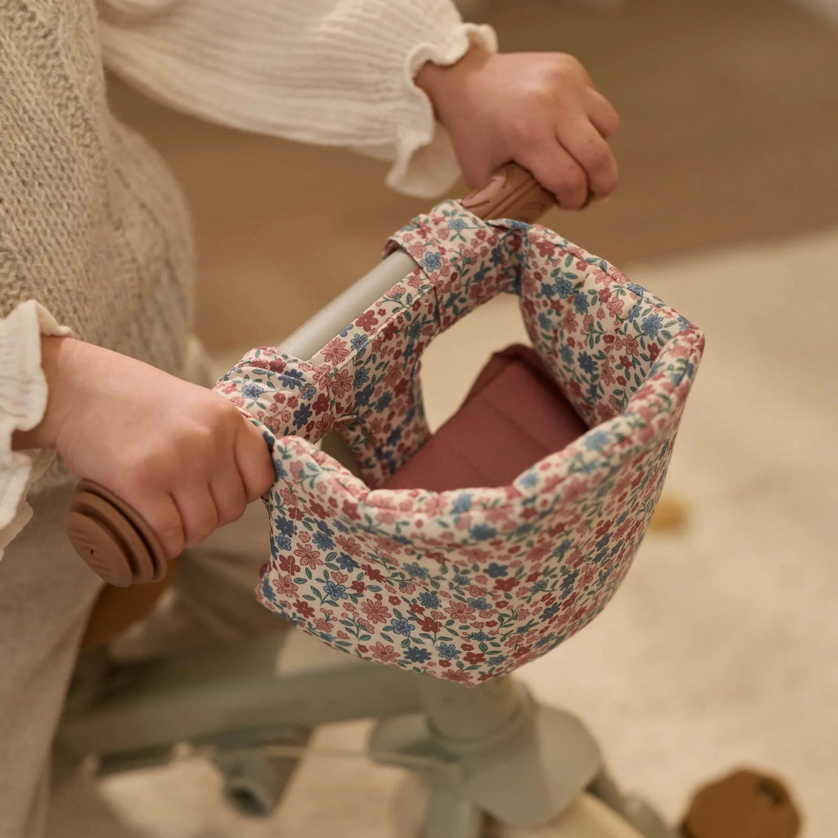 Little Dutch – Seggiolino per Bambole da Bici Rosa con Fiori