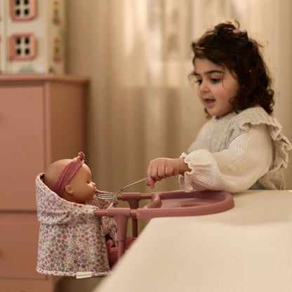 Little Dutch Seggiolone da Tavolo per Bambole – Rosa a Fiori