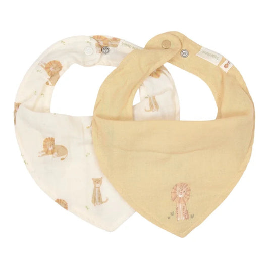 Little Dutch Set di 2 Bavagline Bandana in mussola - Safari friends Leone