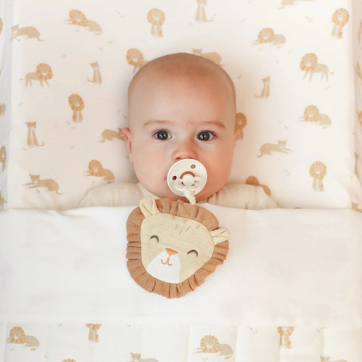 Portaciuccio "Leone" Safari friends Little Dutch – Pacifier Cloth Neonato Giallo