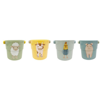 Mini secchielli da bagno Little Farm - Acqua + sabbia = tanto divertimento - Apple Pie