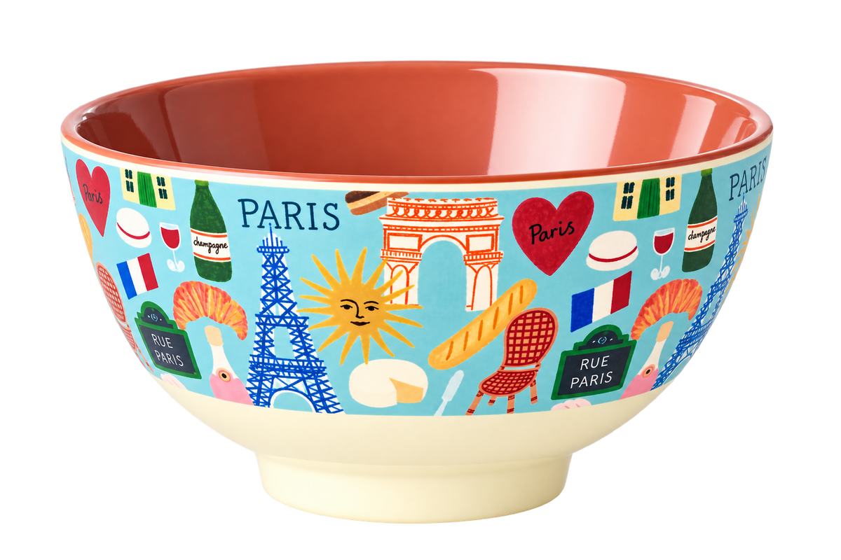 RICE Ciotola MEDIA in Melamina "Paris Mon Amour Blu" 700 ml