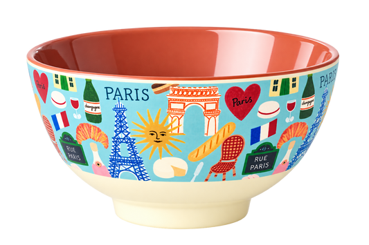 RICE Ciotola MEDIA in Melamina "Paris Mon Amour Blu" 700 ml