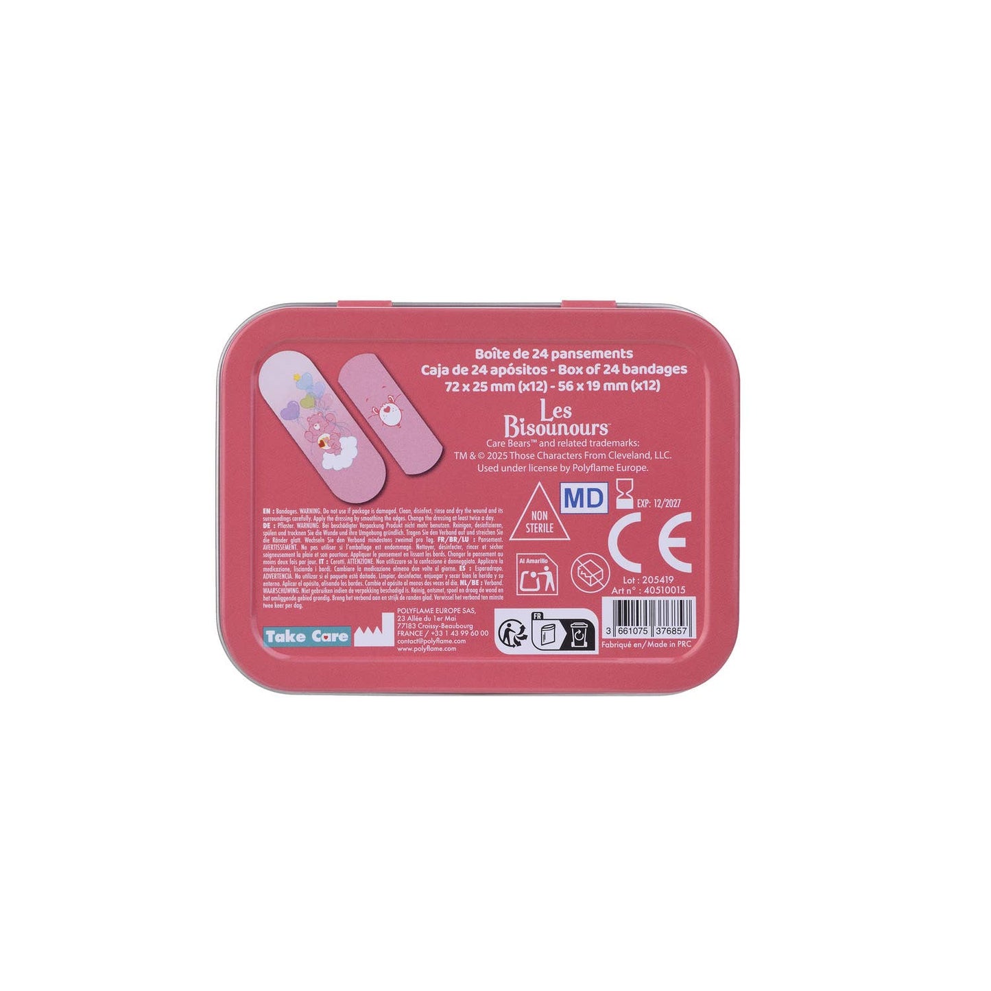 Care Bears – Scatola in Metallo con 24 Cerotti per Bambini