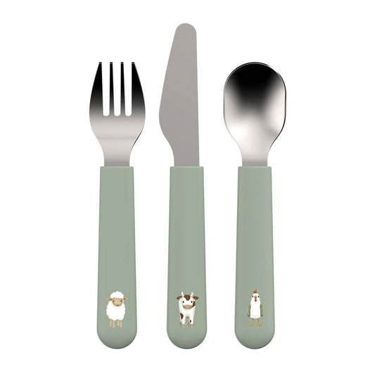 Set Posate 3 pezzi - Little Farm - Si mangia in allegria - Apple Pie