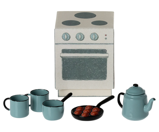 Set Madame Blue's Favorites - Mini cucina con accessori in blu Maileg - Apple Pie