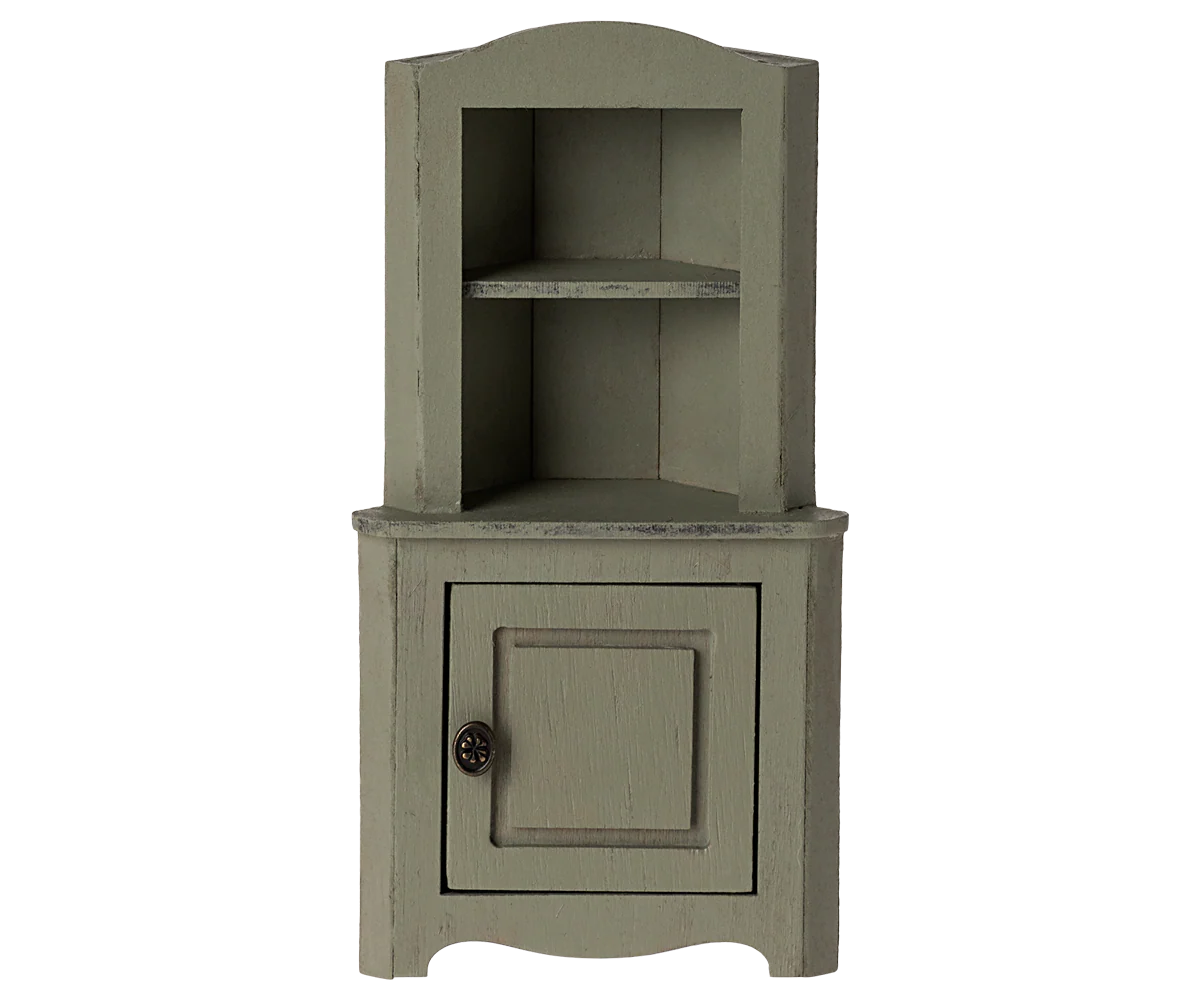 Mobile Angolare Maileg per Topolini – Corner Cabinet Verde Chiaro