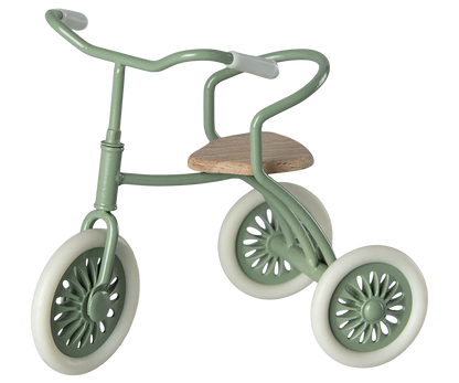 triciclo Maileg verde menta per topolini con mani magnetiche