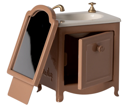 Maileg Arredo bagno con specchio, Topo - Cipria scuro - Apple Pie