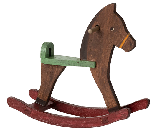 Maileg Cavallo a Dondolo per Topi - Marrone Scuro - Apple Pie