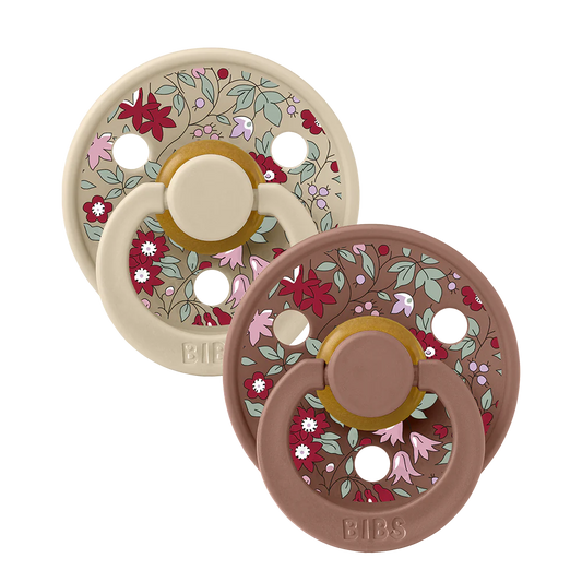 Set di 2 Ciucci Bibs Symmetrical - Colour Pacifier Liberty - Chamomile e Woodchuck Mix - Apple Pie