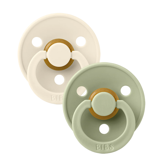 Set di 2 Ciucci Bibs Symmetrical - Colour Pacifier - Sage e Avorio - Apple Pie
