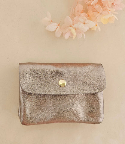 Metallic leather Kangoo wallet: Navy