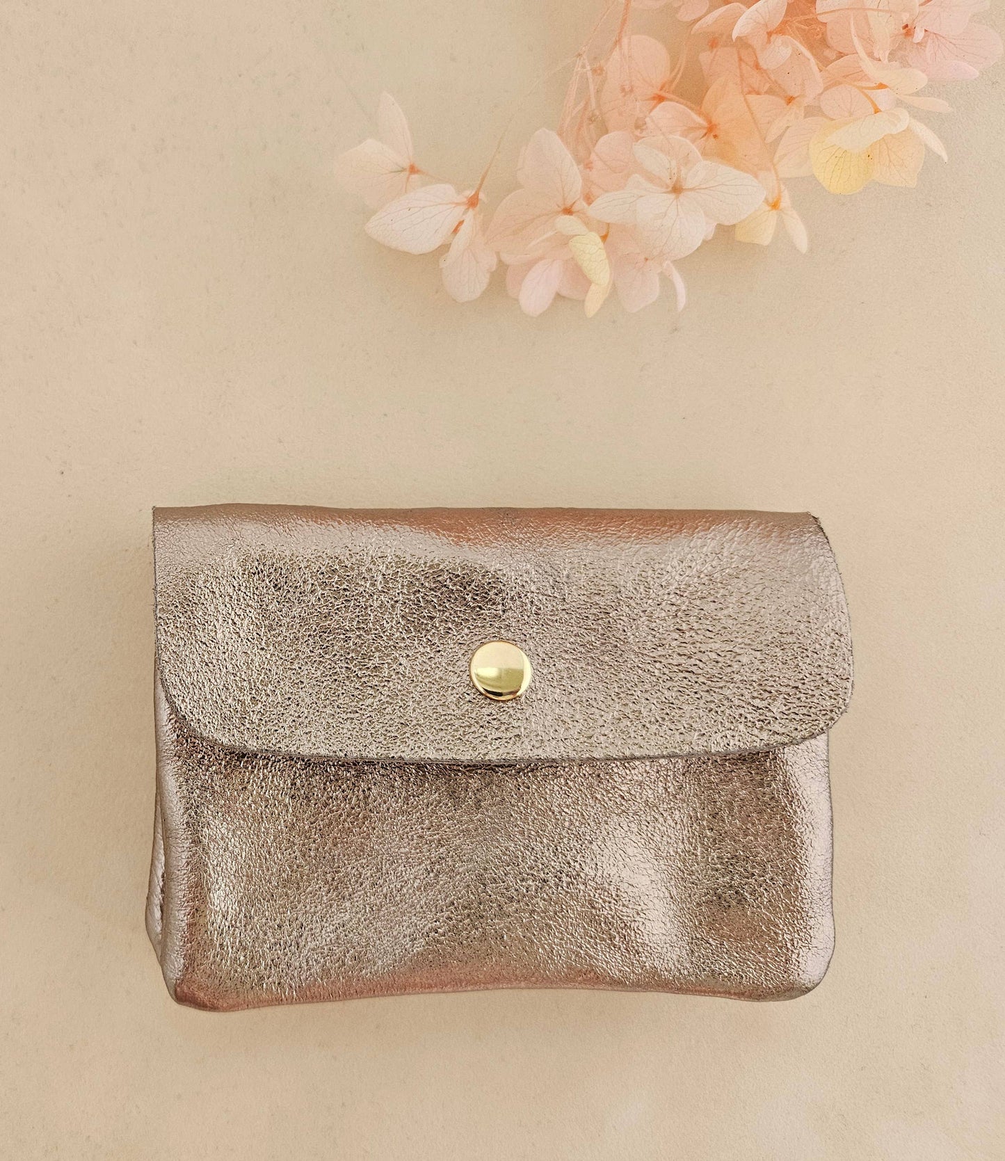 Metallic leather Kangoo wallet: Duck