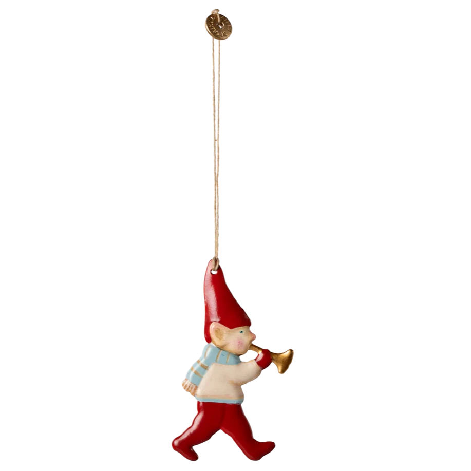 Maileg Decorazione in Metallo per Albero di Natale - Elfo con Tromba - Apple Pie