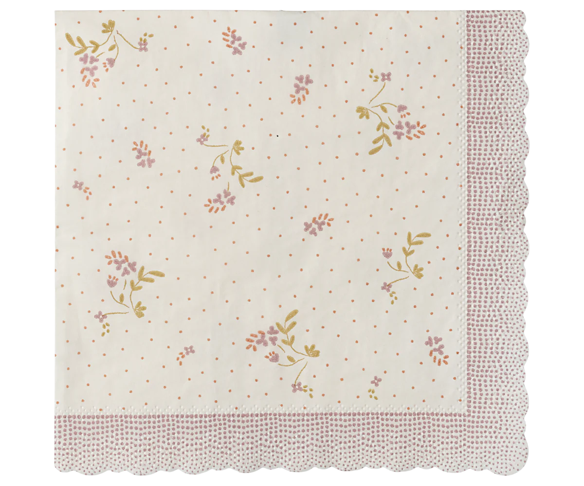 Tovagliolini di Carta Maileg – Fiori Rosa (Conf. da 20) - Apple Pie