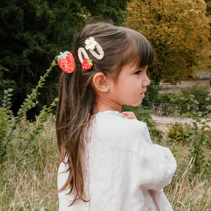 Mollette per Capelli Bambina Rockahula Crochet Daisy and Strawberry – Set 2