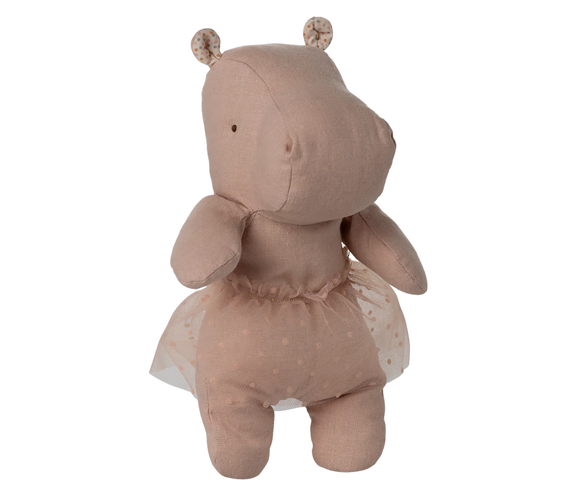 Maileg Safari Friends Ippopotamo con Gonna da Ballerina Piccolo - Rosa - Apple Pie