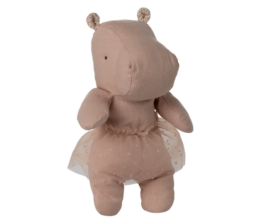 Maileg Safari Friends Ippopotamo con Gonna da Ballerina Piccolo - Rosa - Apple Pie