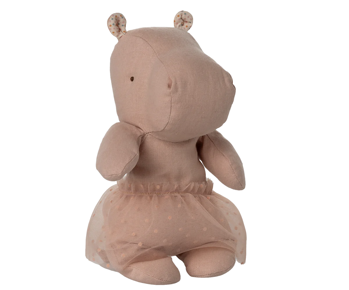 Maileg Safari Friends Ippopotamo con Gonna da Ballerina Piccolo - Rosa - Apple Pie