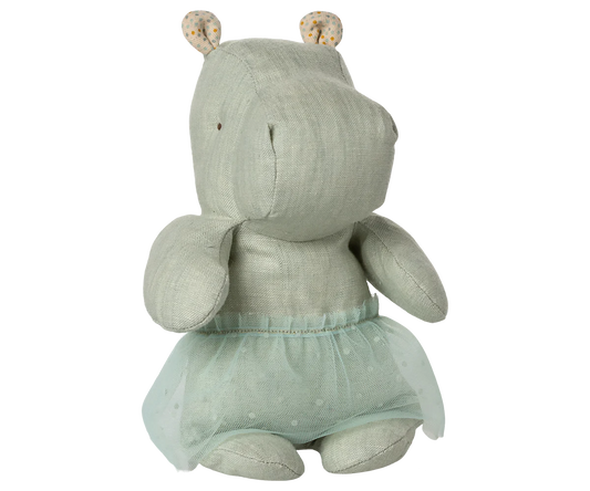 Maileg Safari Friends Ippopotamo con Gonna da Ballerina Piccolo - Menta - Apple Pie