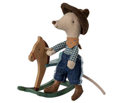 Maileg Topo Cowboy sul Cavallo a Dondolo - Little Brother IN ARRIVO - Apple Pie