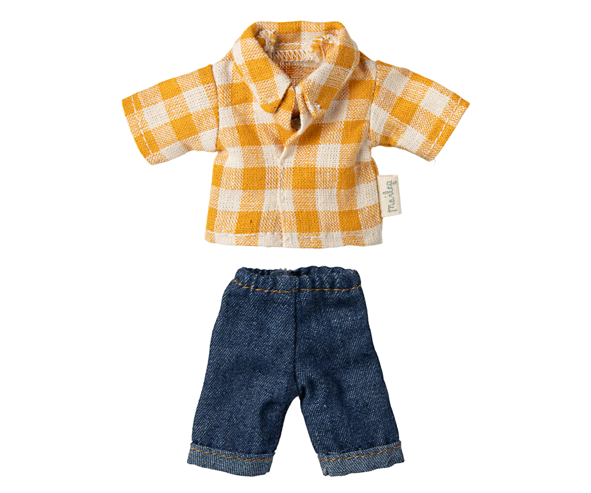 Maileg Vestiti Topolino papà - Jeans e camicia