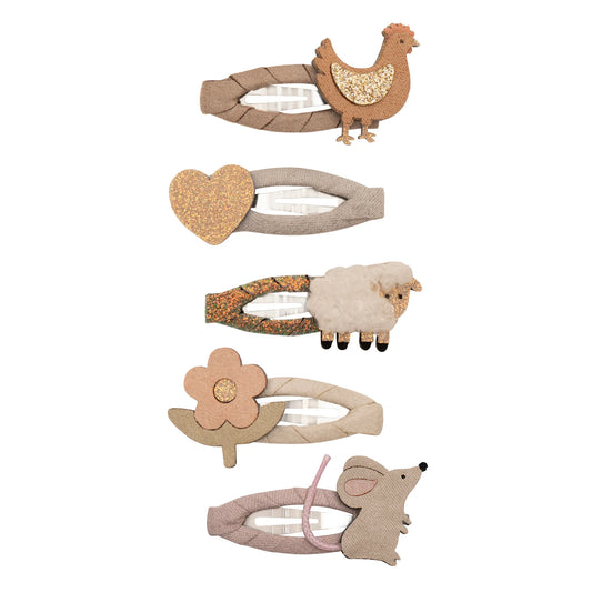 Fermagli capelli Mimi & Lula animali della fattoria set 5 mini clic clacs per bambine