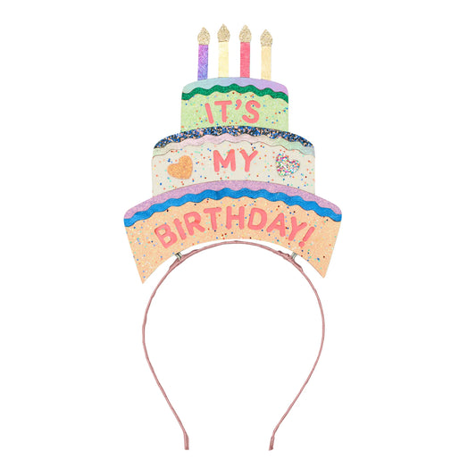 Mimi & Lula cerchietto compleanno Birthday Cake Headdress con torta glitterata e candeline colorate