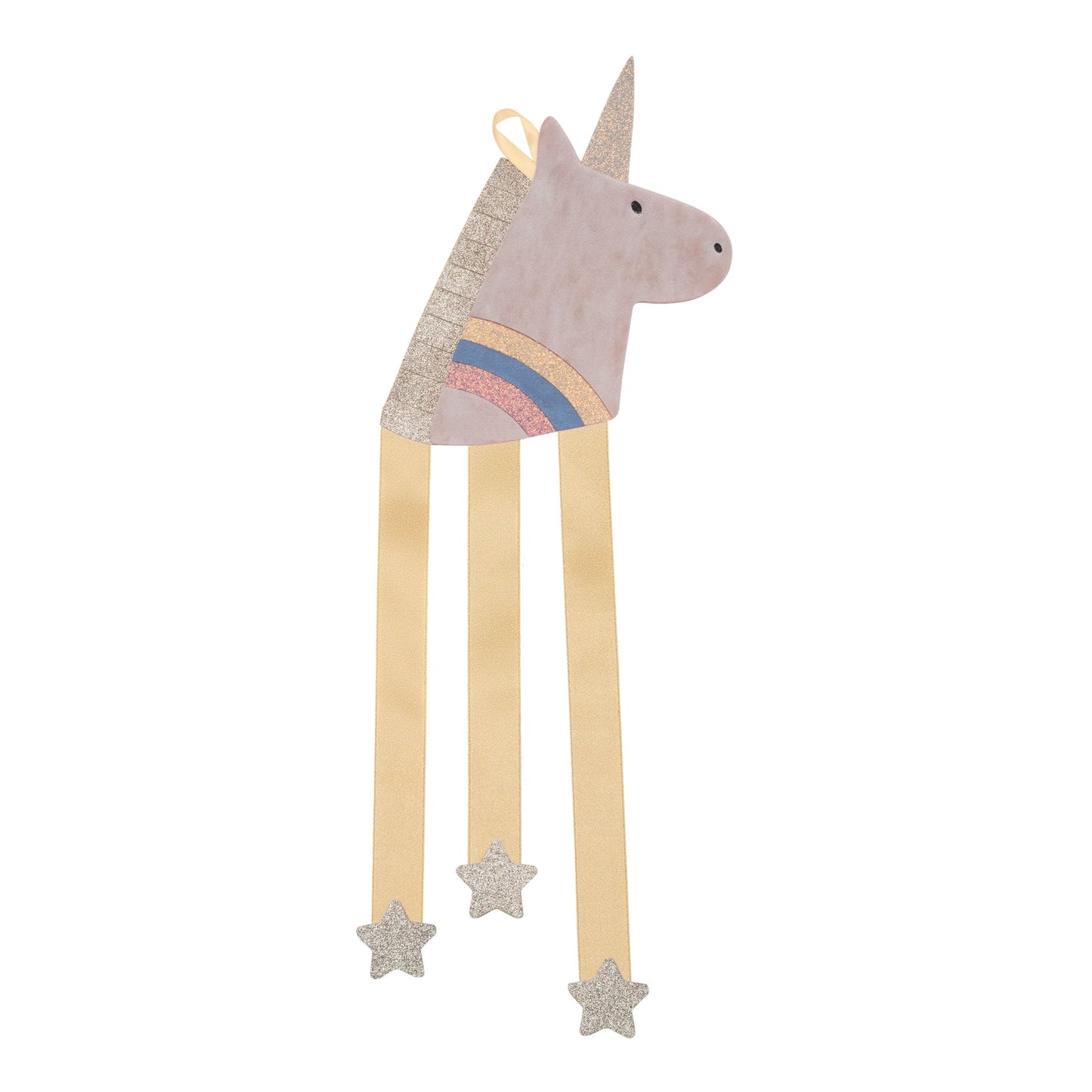 Mimi & Lula Unicorn Wall Hanger portamollette unicorno in velluto con nastri e stelline glitter
