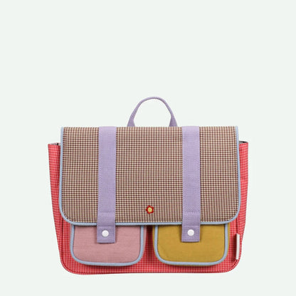 Cartella scuola Sticky Lemon Flower Rose per bambini con tasche frontali e design colorato