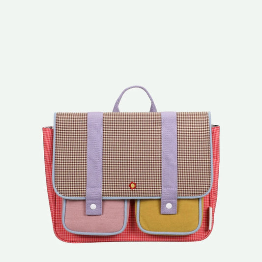 Cartella scuola Sticky Lemon Flower Rose per bambini con tasche frontali e design colorato