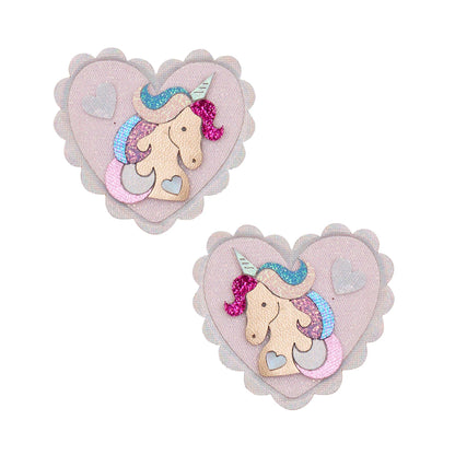 Mimi & Lula Unicorn Heart set 2 mollette capelli bambina unicorno glitter cuore rosa