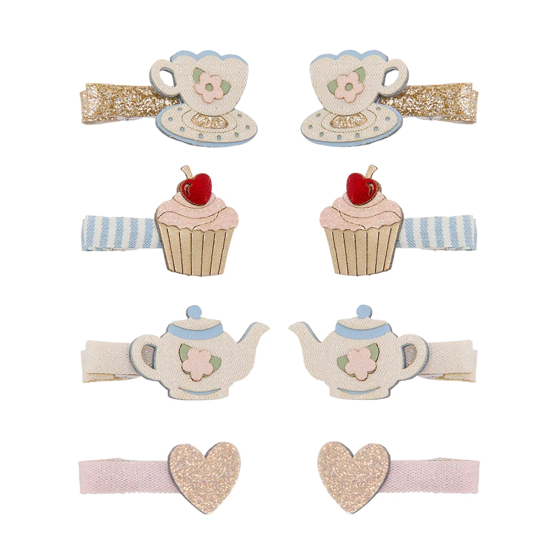 Mimi & Lula Afternoon Tea set 8 mollette capelli bambina con tazzine teiere cupcake e cuori