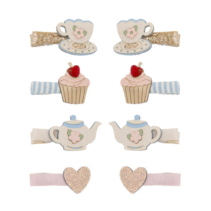 Mimi & Lula Afternoon Tea set 8 mollette capelli bambina con tazzine teiere cupcake e cuori