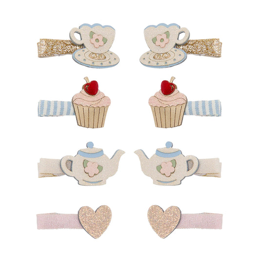 Mimi & Lula Afternoon Tea set 8 mollette capelli bambina con tazzine teiere cupcake e cuori