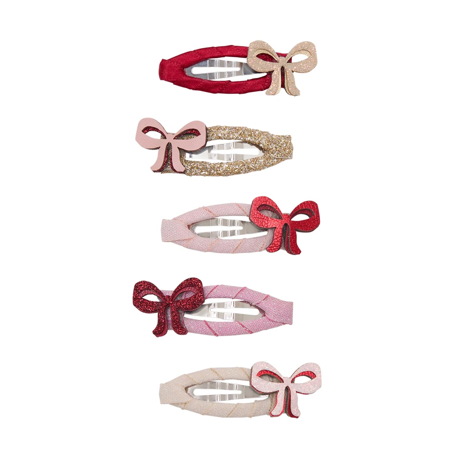 Mimi & Lula Cutesy Bow set 5 mini mollette fiocco bambina rosa rosso oro