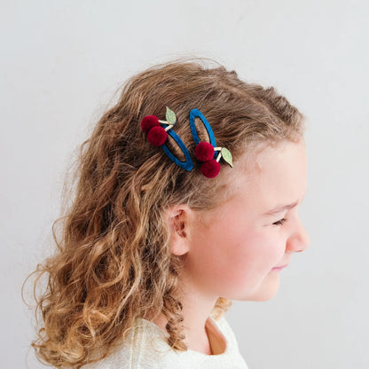 Mimi & Lula Set 2 Mollette Capelli Bambina – Pom Pom Cherries