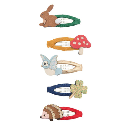 Mimi & Lula Woodland Pals 5 mini mollette bambina con coniglietto riccio uccellino e foglia