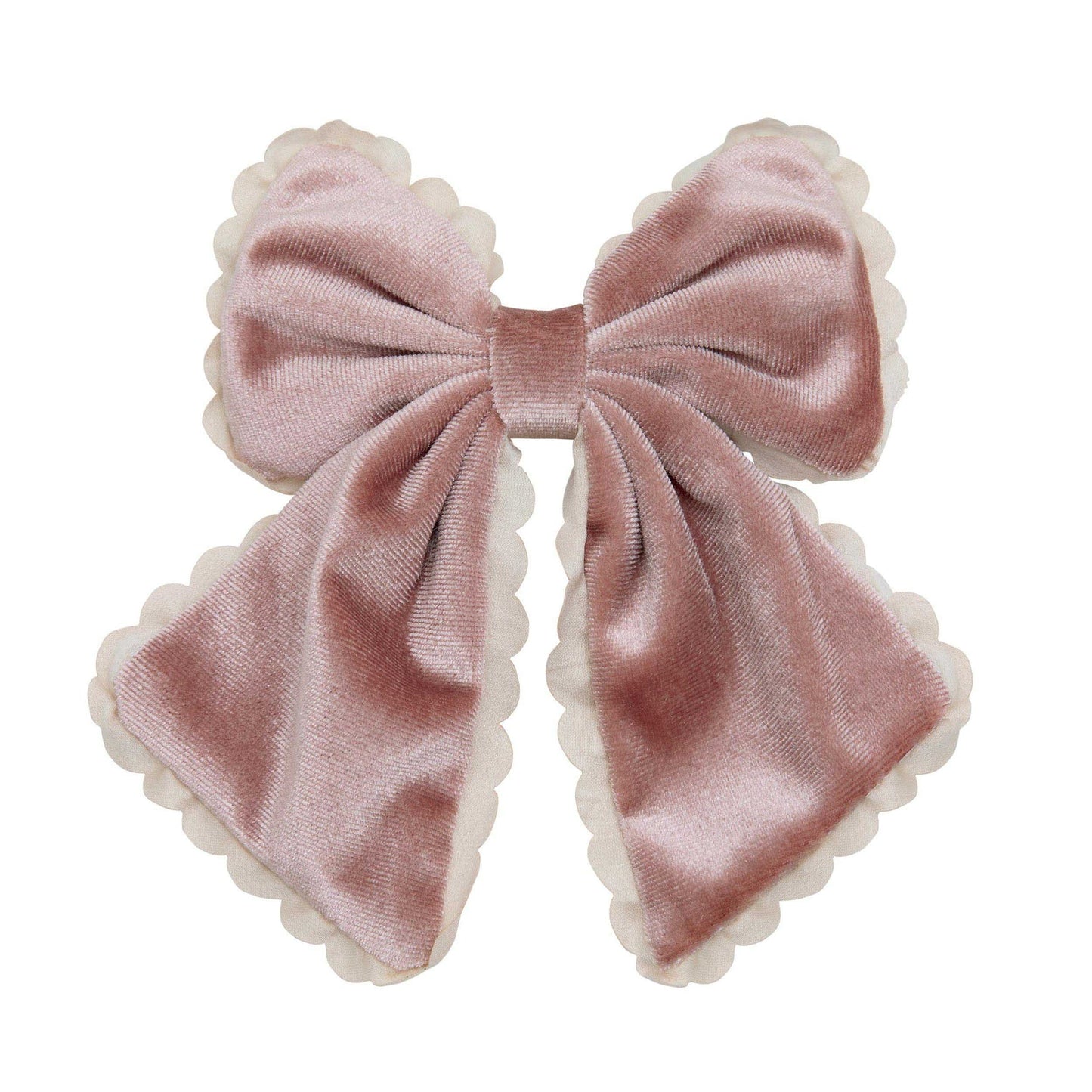 Maxi fiocco capelli bambina Mimi & Lula in velluto rosa con bordo smerlato