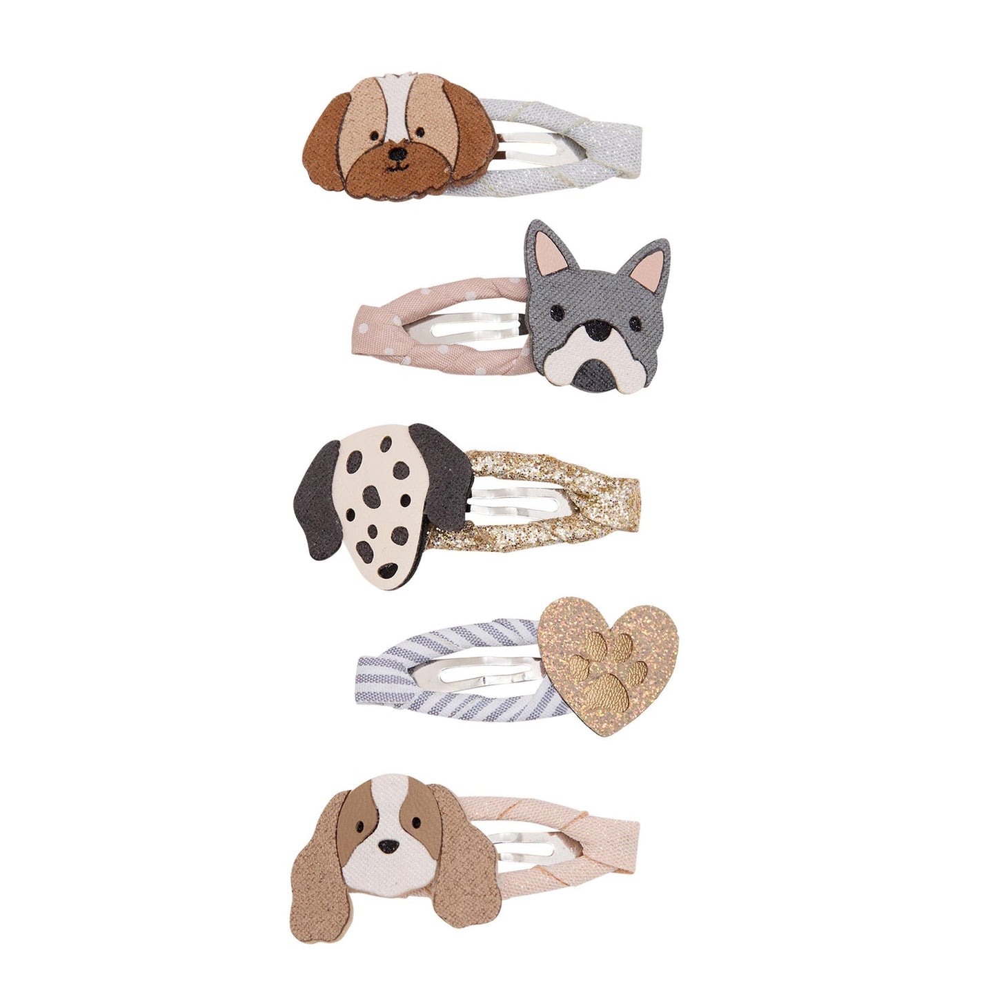 Mimi & Lula Puppy Love set 5 mollette bambina con cagnolini e cuore con zampetta