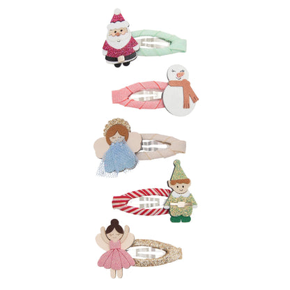 Mimi & Lula – Cute Christmas Character Mini Hair Clips – Set 5 Mollette Natalizie